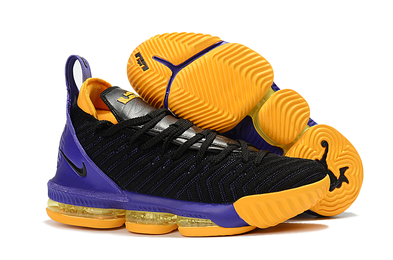 Nike Lebron James 16 Black Purple Yellow Shoes